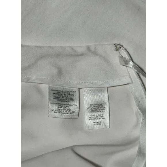 Jones New York Signature Dress Pants Size 4 White Stretch Keyhole Bottom Detail - Picture 11 of 11